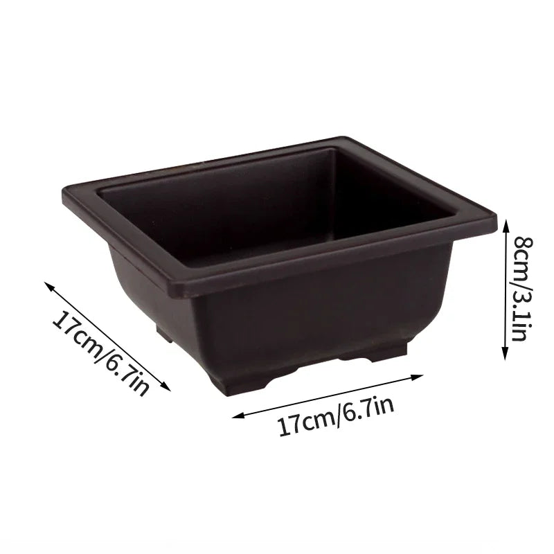 Rectangular Square Flowerpots Imitation Purple Clay Succulent Plants Pots Oval Pots Outdoor Garden Landscape Bonsai Pot Trays