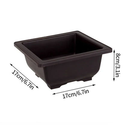 Rectangular Square Flowerpots Imitation Purple Clay Succulent Plants Pots Oval Pots Outdoor Garden Landscape Bonsai Pot Trays