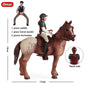 Oenux Farm Horse Race Model Action Figures DIY Equestrianism Horseman Animals Figurine Cute Education Collection Kids Toy Gift