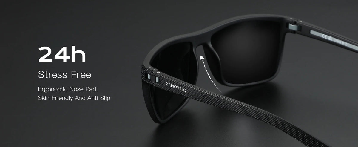 ZENOTTIC Retro Polarized Sunglasses for Men Lightweight TR90 Frame UV400 Protection Square Sun Glasses Night Vision Goggles