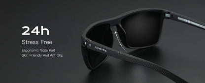 ZENOTTIC Retro Polarized Sunglasses for Men Lightweight TR90 Frame UV400 Protection Square Sun Glasses Night Vision Goggles
