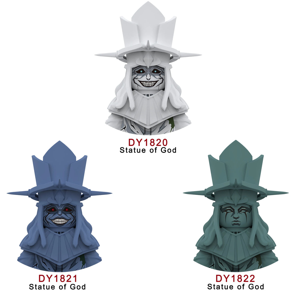 29cm Big Size Fantasy God Statue Building Block Figure, Rich Surface Printing Bricks Model, Desktop Decoration Collectible Toy
