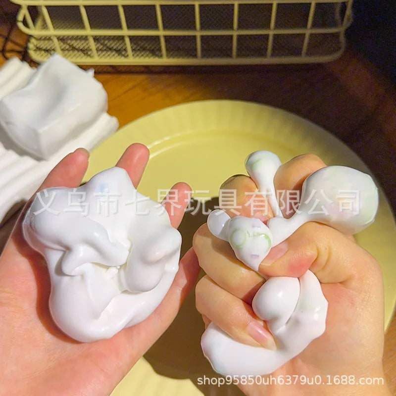Tofu-Shaped Squishy Beads, Self-Made Crunchy Stress Relief Squishy Toys Satisfying Sound Effects for Filling Building Blocks