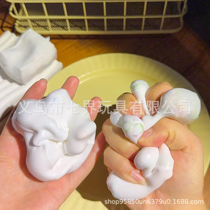 Tofu-Shaped Squishy Beads, Self-Made Crunchy Stress Relief Squishy Toys Satisfying Sound Effects for Filling Building Blocks