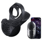Vibrating Cock Ring Adjustable Heating Penis Ring Vibrator with Testicle & Perineum Stimulator APP Penis Vibrator Male Adult Toy