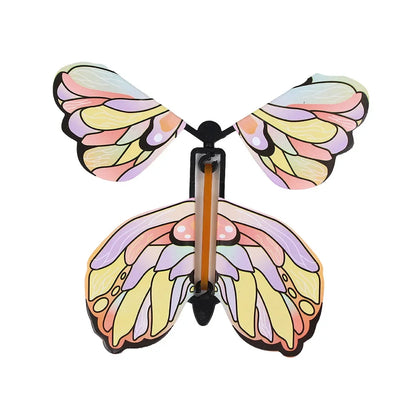 12PCS Magic Flying Butterflies Wind Up Toy Bookmark Greeting Rubber Band Powered Magic Prop,Surprise Gift Wedding,Birthday,Party