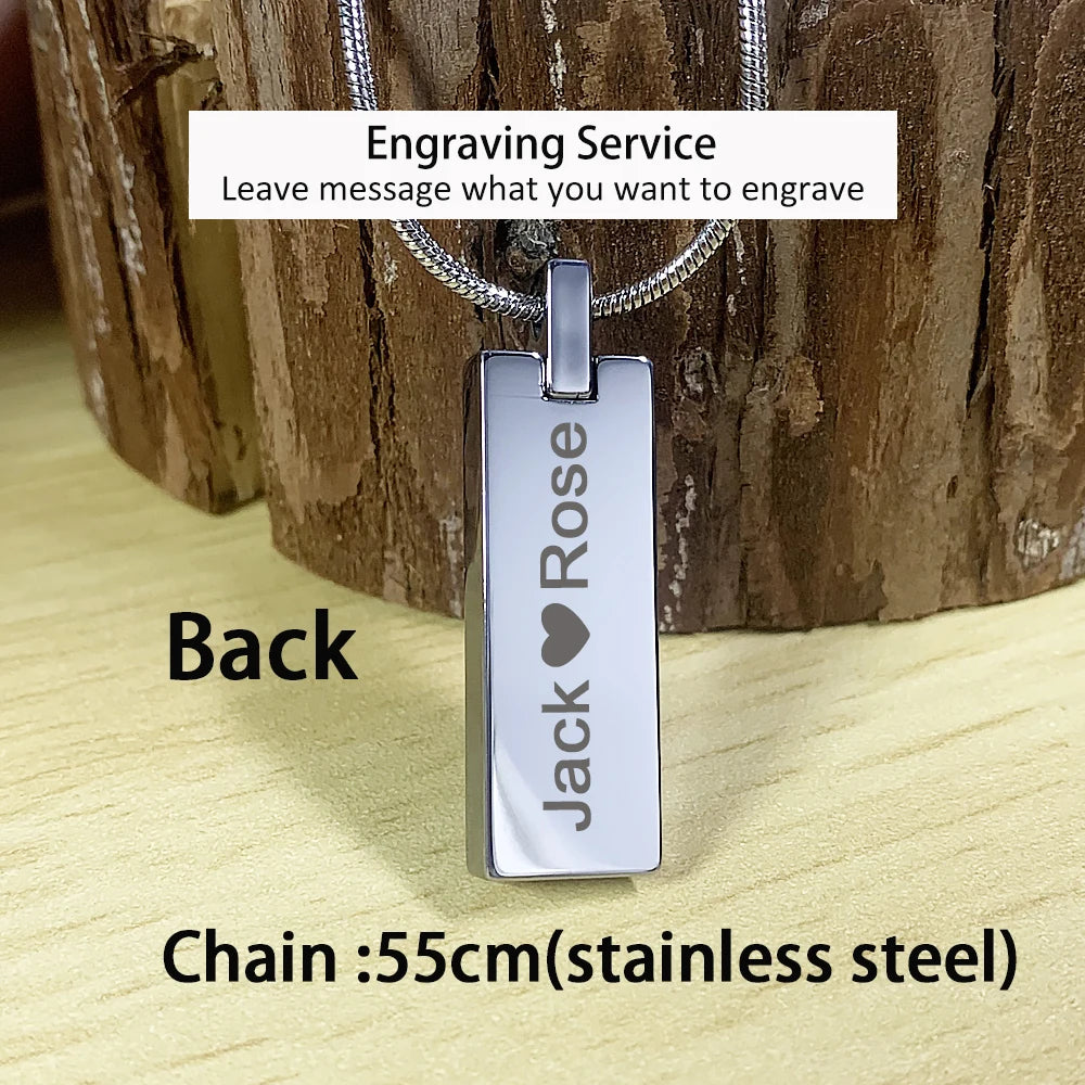 Tungsten Carbide Pendants Men Customized Personalized Anti-scratch High Polished Waterproof Necklace Jewelry Custom Name Logo