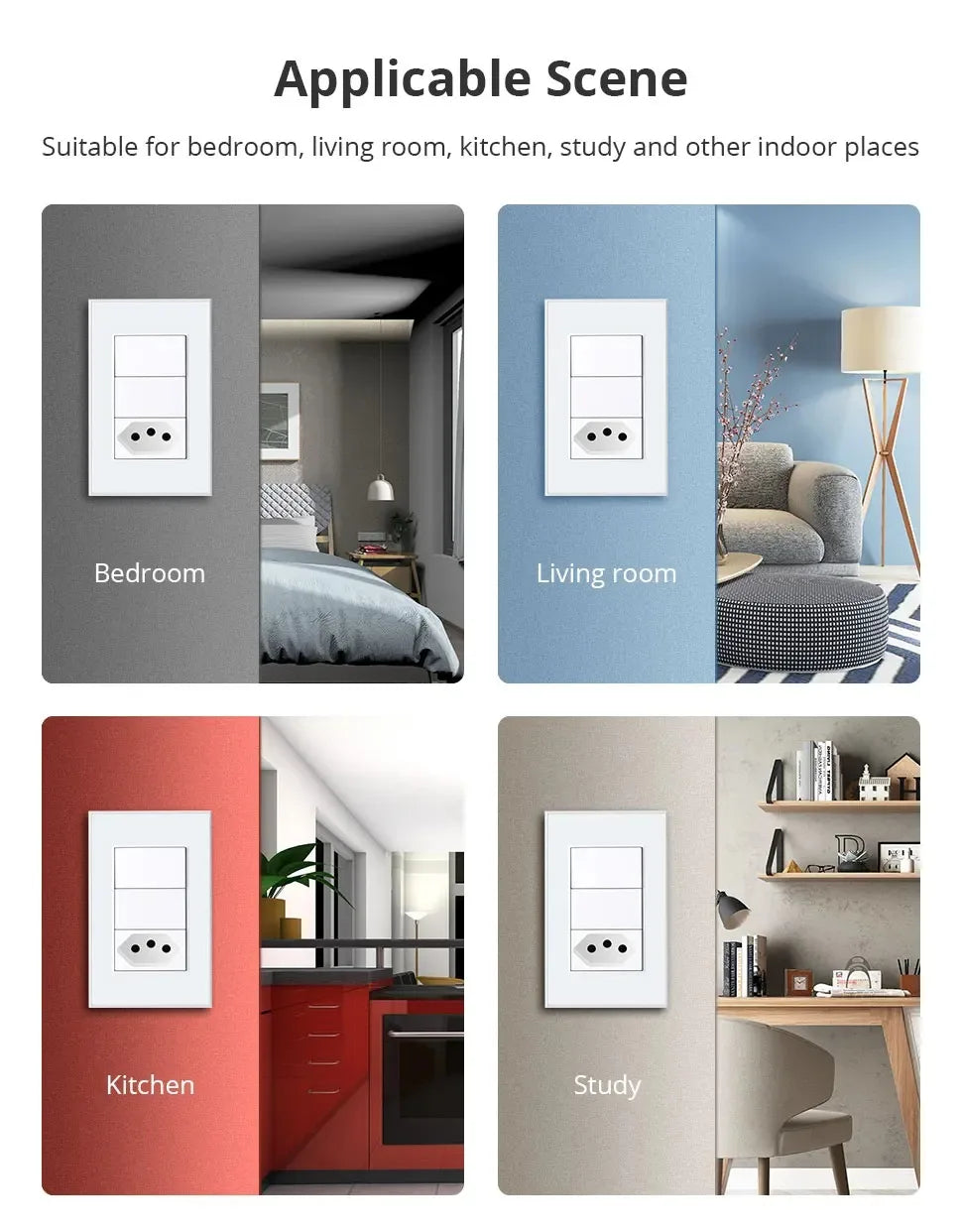 Zemismart Zigbee Smart 10A 20A Brazil Socket Light Switch with Outlets Work with Tuya Smart Life App Alexa Google Home Control