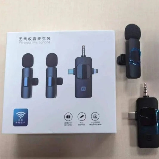 2026 Wireless Lavalier Microphone for iPhone Android USB-C Microphone with Noise Reduction for Live Streaming Interviews Mini Mi