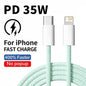 Braided 35W Fast Charge PD Cable For iPhone 13 14 Pro Max 11 12 mini X XR XS Max 7 8 Plus Quick Charging USB-C Data Cables 1m 2m