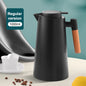 1Pc 1000ML Thermos Bottle Nordic Thermos For Hot Water Intelligent Water Heater Kettle Jug Bottle Vacuum Flask Wooden Handle