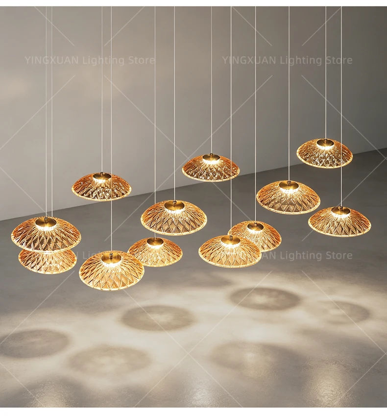 Modern Restaurant Pendant Lamp for Villa Dining Table Bar Kitchen Island Hanging Light for LED Glass Dining Room Chandelier