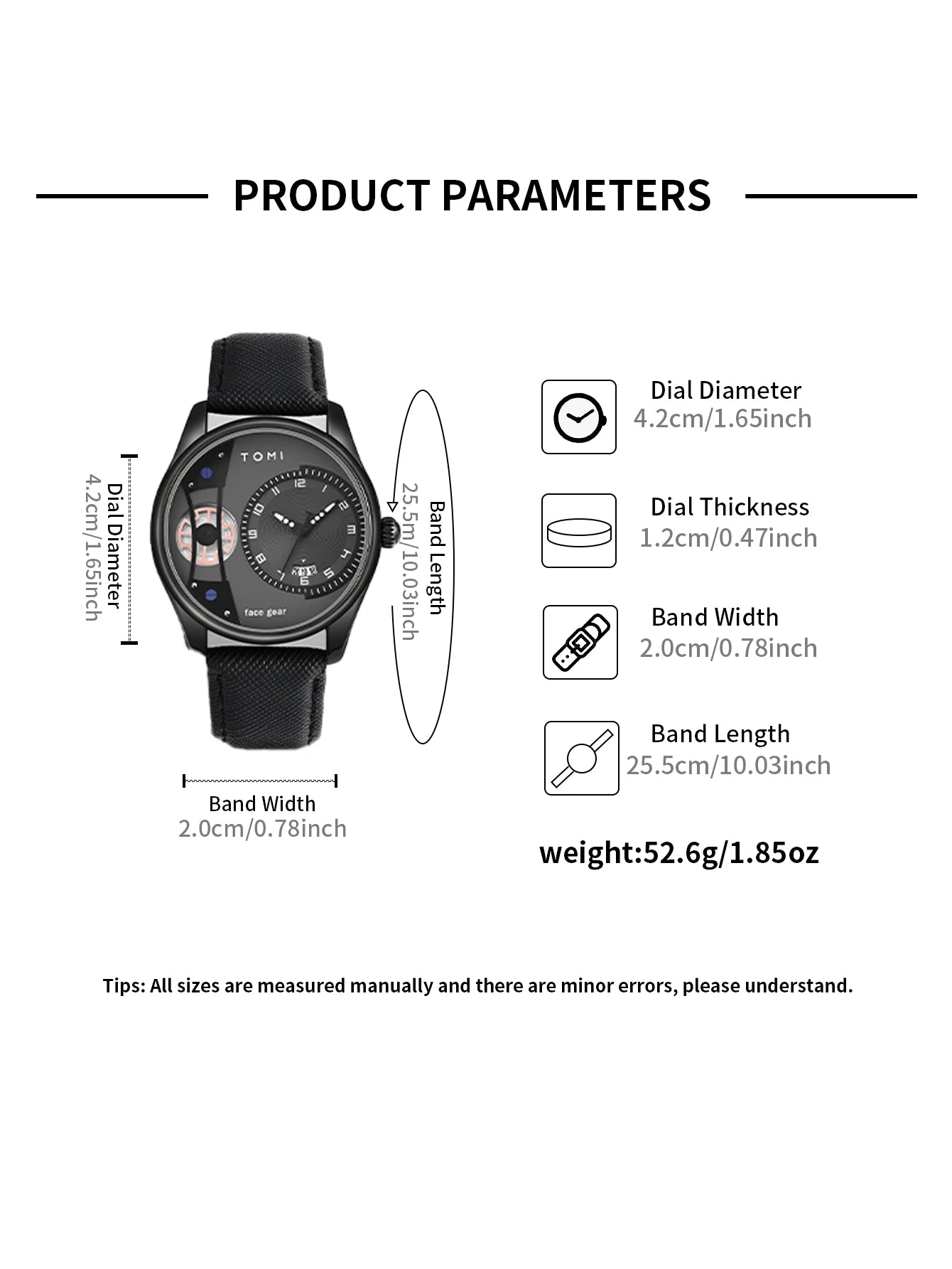 TOMI Set Gift Box for Men's Minimalist Business Quartz Watch Luxury Versatile Double Strap Detachable Watch Festival Gift