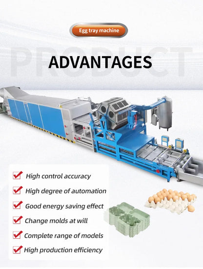 Automatic Egg Tray Making Machine 1000pcs/h Paper Pulp Molding Production Line For Waste Paper Recycling For Small Business