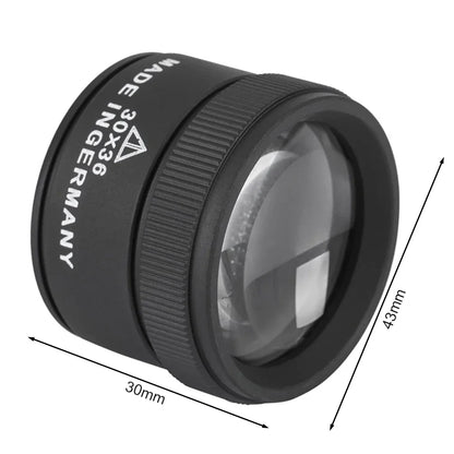 30X 36mm Magnifying Glass for Precision Work K9 Optical Lens Monocle Watch Magnifier Loupe Handheld Coin Stamps Jewelry Loupe