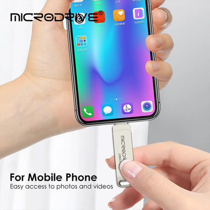 2 in 1 TYPE-C for Mobile Phone USB 3.0 Flash Drive 64GB Rotatable Black Memory Stick 128GB 256GB Pen Drive Pendrive U Disk