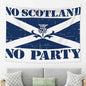 VIKAMA “No Scotland, No Party” Tapestry, Wall Hanging Featuring the Scottish St. Andrew’s Cross and Thistle Motif, Home Decor