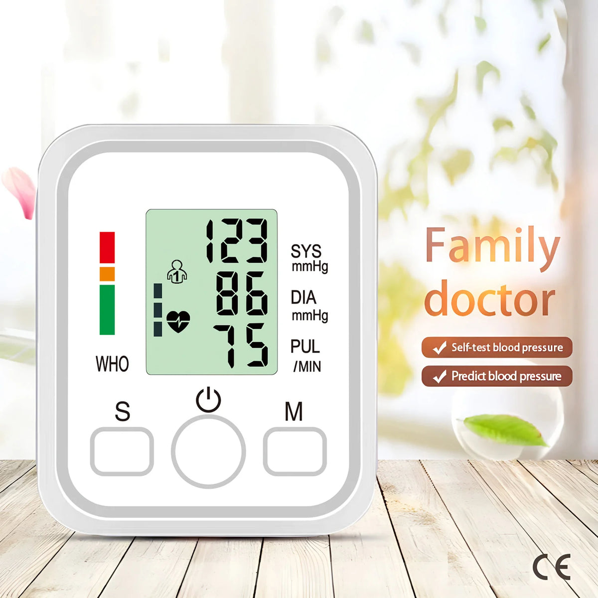 Automatic Digital Blood Pressure Monitor Upper Arm with Arrhythmia Detection Adjustable Cuff LED Display Health Tonometer
