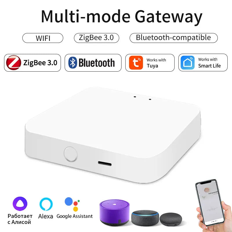 Tuya Smart Multi Mode Gateway Wireless ZigBee WiFi Bluetooth Hub Bridge Smart Life APP Control Alexa Google Home Voice Control