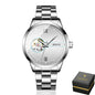 SKROX Original Luxury Brand Waterproof Tourbillon Automatic Clock Steel Skeleton Mechanical Man Watch Business Male Wristwatches
