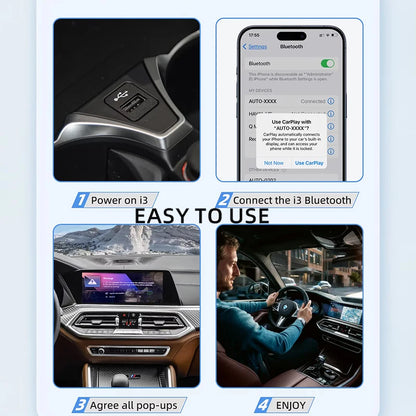 OTTOCAST i3 Carplay Ai Box Wireless CarPlay Adapter Android 13 QCM 6125 Play Store Netflix Youtube Video Box for BMW MG Hyundai