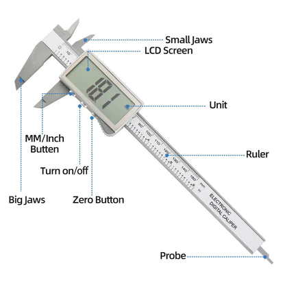 Plastic Caliper Pachometer Digital Caliper Electronic Ruler Vernier Digital Caliber Measuring Tool Digital Calibrator Micrometer