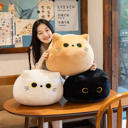 10/30CM Cute White Black Cat Plush Toys Soft Pillow Kawaii Kitten Cat Cartoon Stuffed Animals Cushion Decoration Pendant Gift