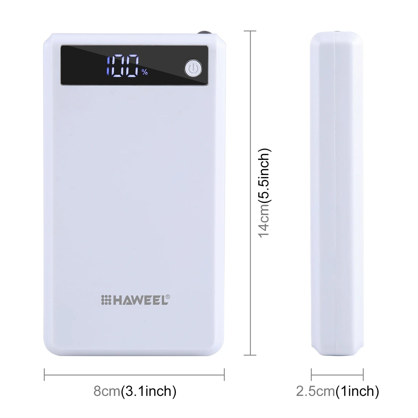 HAWEEL DIY 6 x 18650 Battery 24W Fast Charge Power Bank Box Case with Display, Not Include Battery