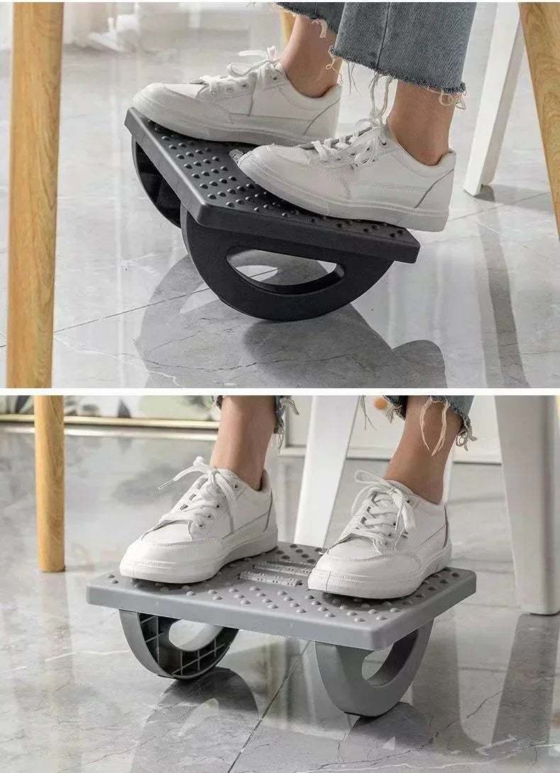 Home/Office Footrest Under Desk Foot Stool Anti-Crossed Legs Semi-Circular Rocking Anti-Slip Massage Roller Footrest Foot Stool