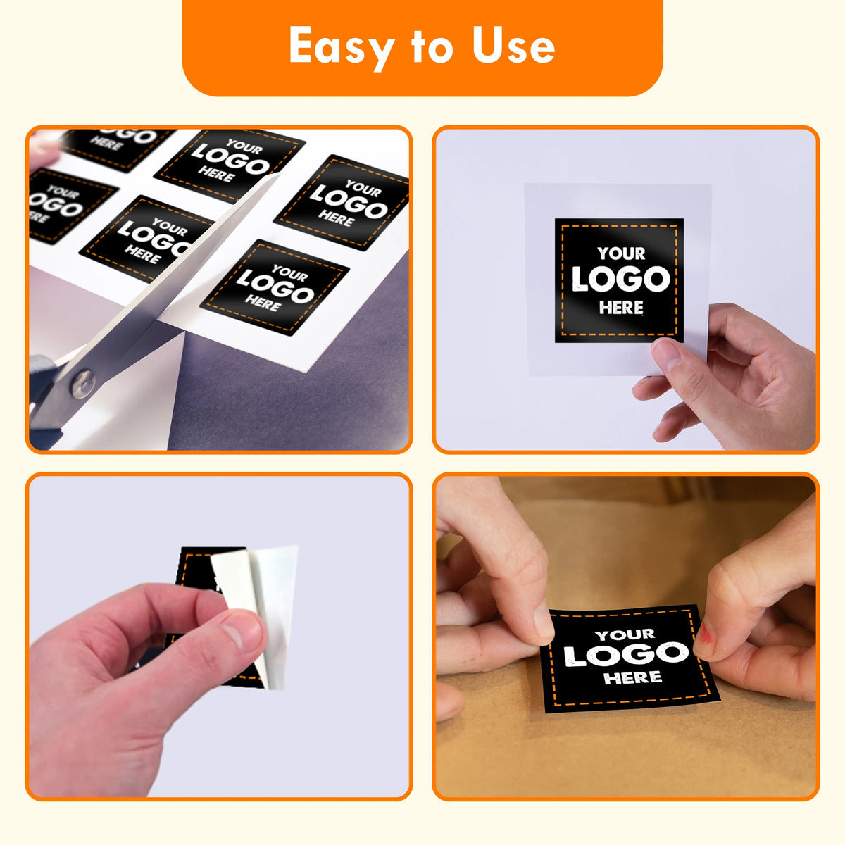 Custom Stickers Waterproof Custom Logo Labels Square Personalized Stickers for Wedding Baptism Party Company Logo Gift Packaging