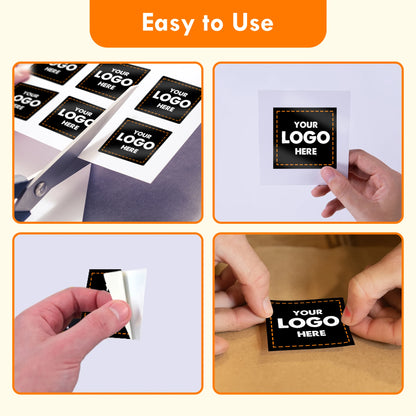 Custom Stickers Waterproof Custom Logo Labels Square Personalized Stickers for Wedding Baptism Party Company Logo Gift Packaging