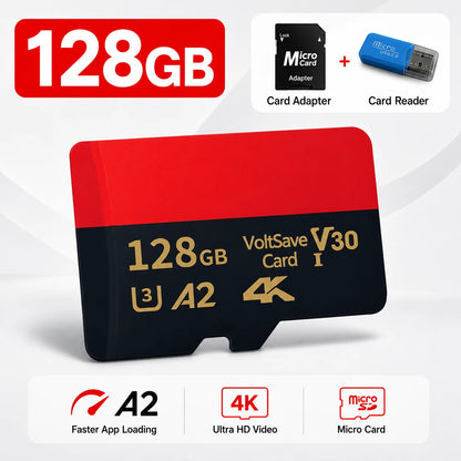 High Speed Micro TF SD Card 128GB 256GB Class10 U3 V30 for Camera Drone Driving Recorder Waterproof Memory Card