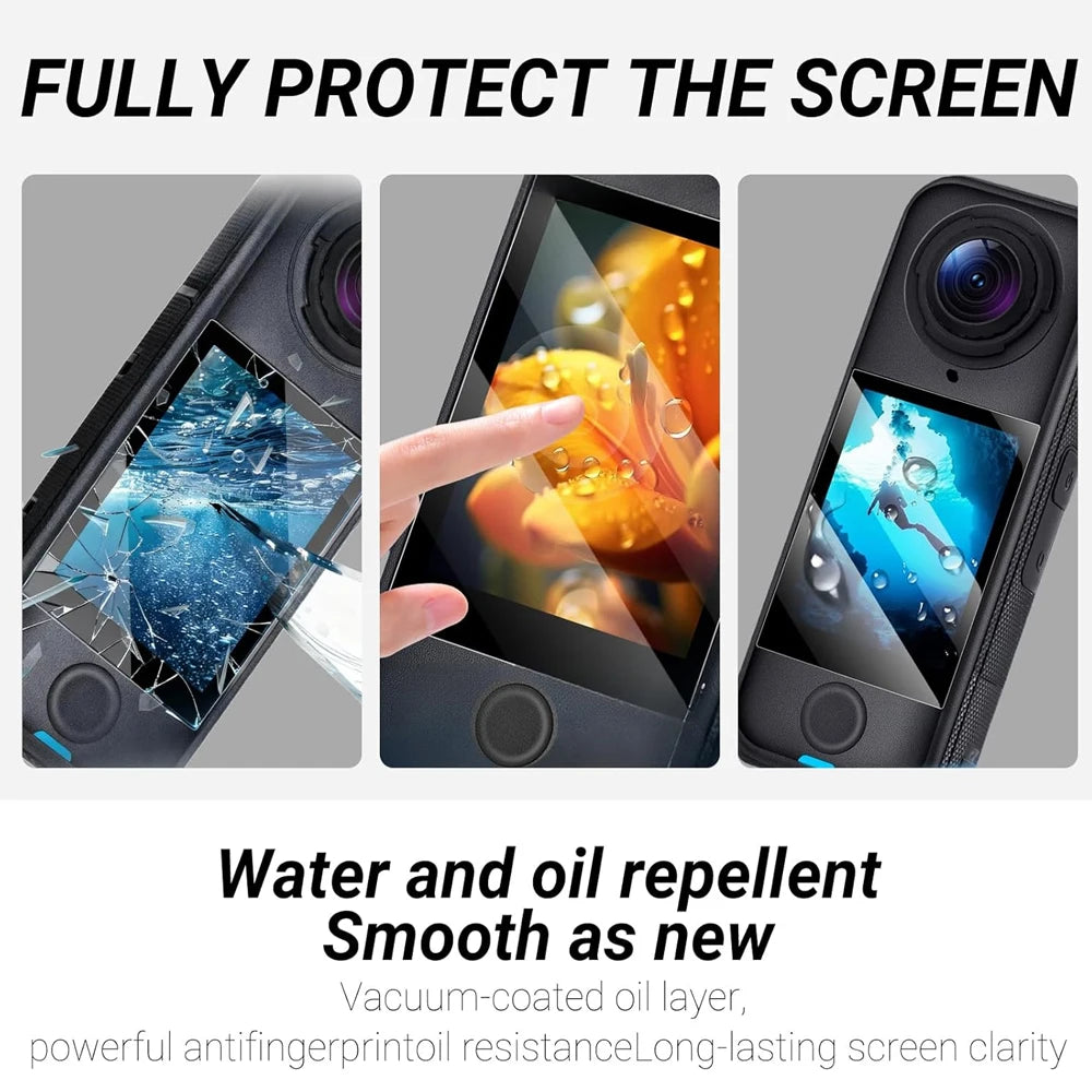 PC Lens Guard Cap Cover For Insta360 X4 Air Screen Protector Tempered Glass Film Protective Kit 360°Video Camera Accessories