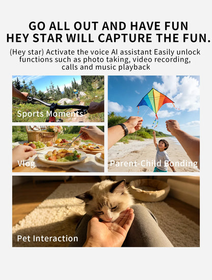 CY03 AI Smart Glasses with Camera 1600x1200 Video Recording Open-Ear Bluetooth 5.3 Headphones Real-time Translation Touch Contro
