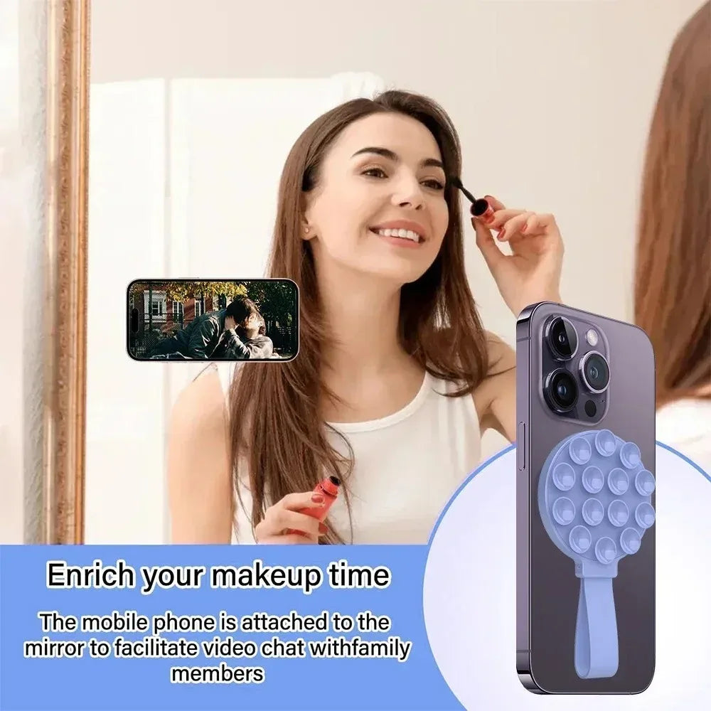 Universal Phone Magnetic Holder for iPhone 17-12 Suction Cup Mount with Metal Plate Portable the Wall Magnet Stand for Magsafe