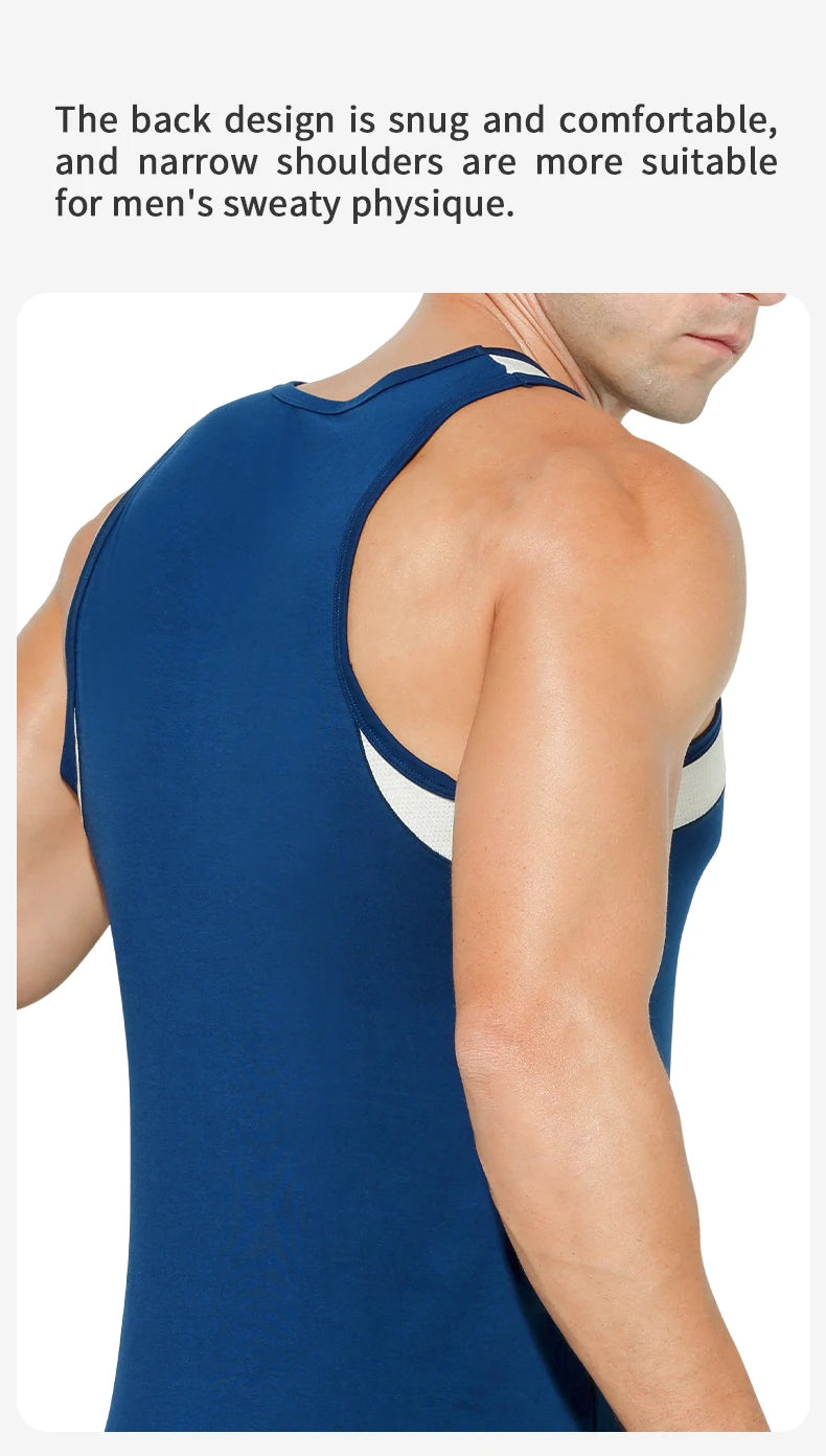 Vest Men's Comfortable Breathable Sling Hurdle Short-Sleeved Young Boys Sports Running Sleeveless T-Shirt Bottoming Shirt Unders