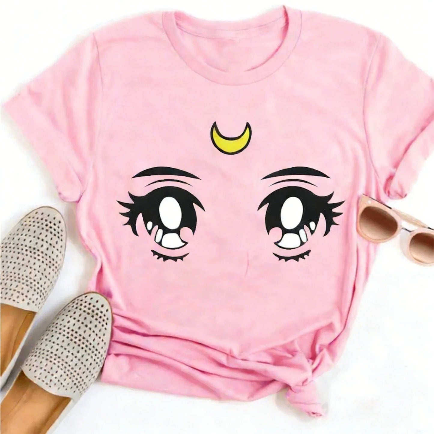Summer 2026 Sailor Moon "Four Grid Emoji Pack" Soft Street Trend 100% Cotton Print Loose T-shirt Male/female Top Y2k