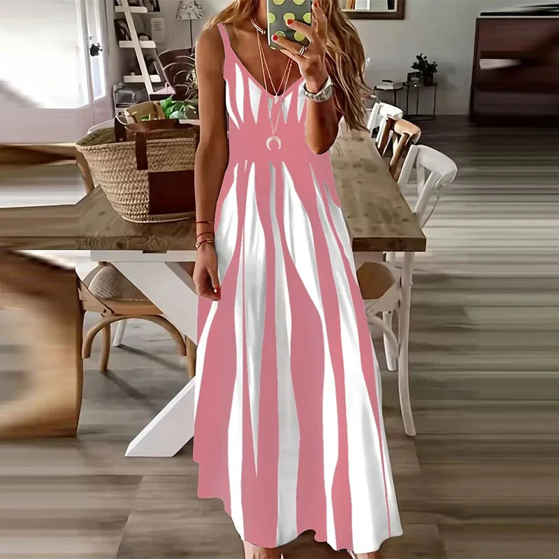Women's New Fashion Zebra Pattern Dress Summer Fashion Comfortable Casual Dress