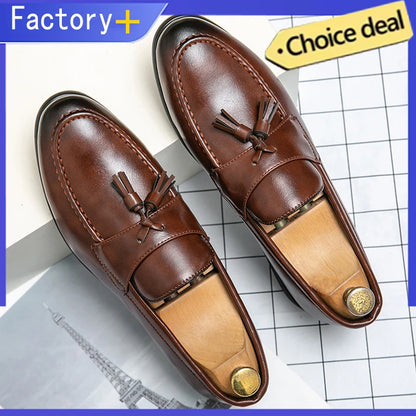 Trend Formal Shoes Men Classic Leather Loafers For Men High Quality Casual Business Leather Shoes Tassel Men's Dress Shoes