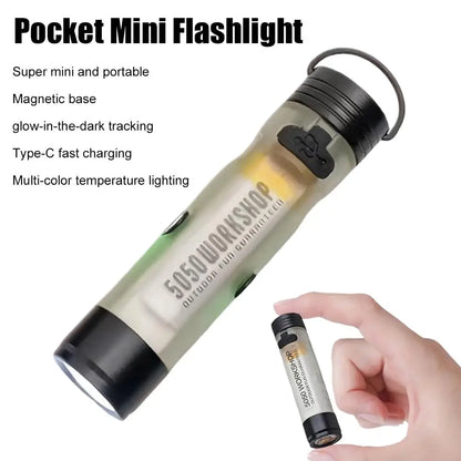 Pocket Mini Flashlight Outdoor Key Clip Cap Ambient LED Long Endurance Disaster Relief Emergency 5050 Small Light 2026 New