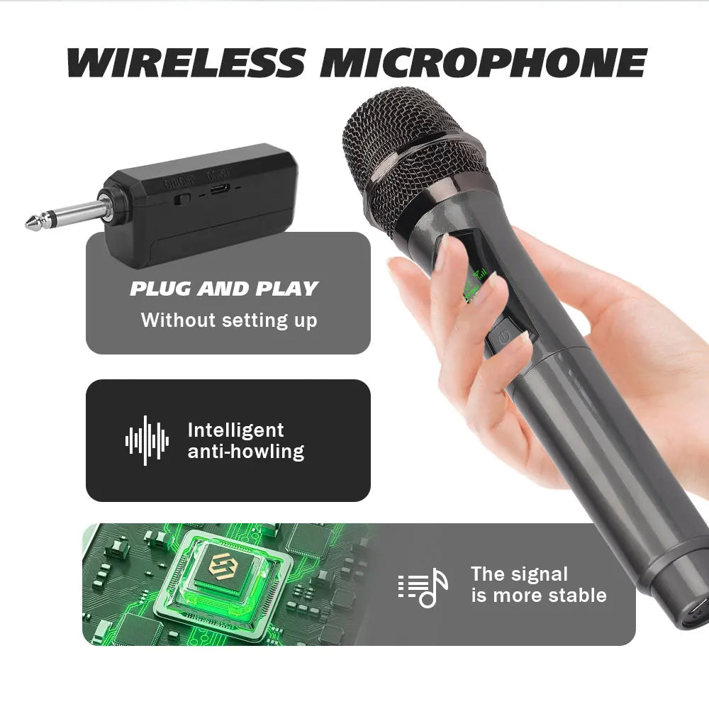 LMBGM W7 2.4G wireless charging handheld microphone system with long battery life for churches, karaoke, outdoor performances