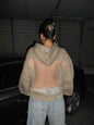Russias Hot Selling Sexy Backless Sparkling Rhinestone Mesh Hoodie Y2K Womens Harajuku Fashion Oversized Hoodie Pullover Tops
