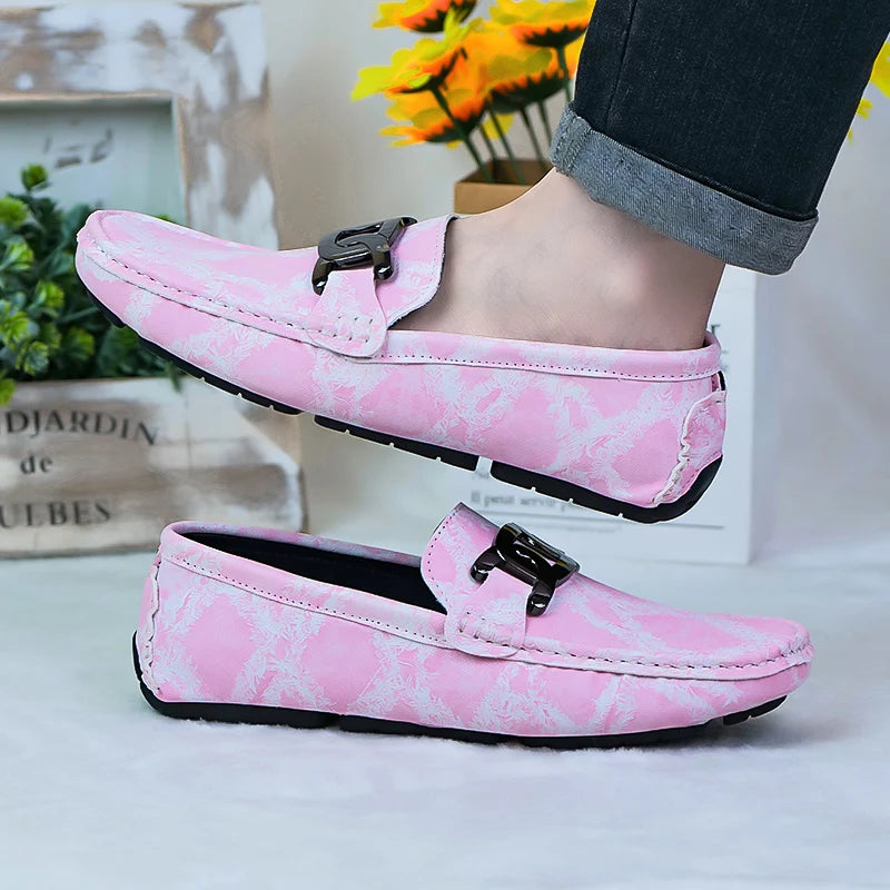 Non-Slip Outdoor Loafers Moccasins All-match Mens Casual Shoes Comfortable Leather Man Slip on Flats Soft Bottom Business Shoes