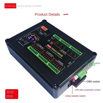 PD60 Auto Injector Fuel Injection Ignition Simulator Gasoline and Diesel Vehicle Car Computer Board ECU Maintenance Tester
