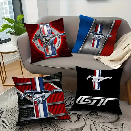 1pc Car Fashion F-Ford M-MustangS Logo  Pillow Bedroom Sofa Leisure Comfort Cushion Car Living Room Home Decoration