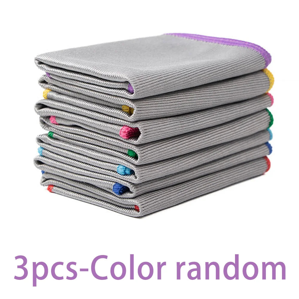 3/5pcs Polishing Microfiber Cleaning Cloth for Glass Wine Miracle Free Lint Free Wipes Household Auto Detailing Bathroom Cleaner