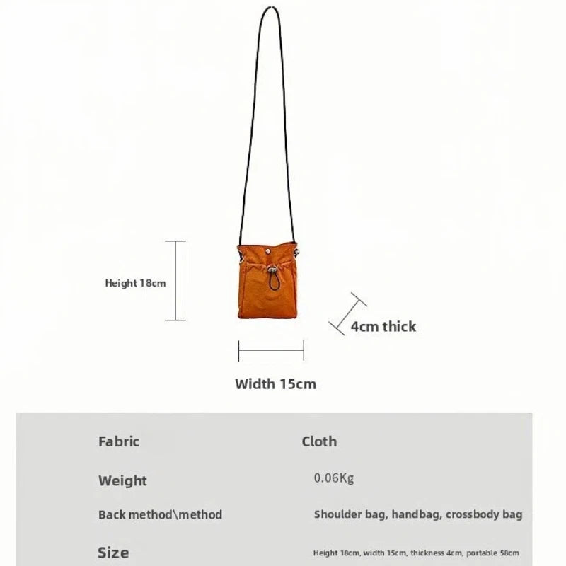 1× Nylon Crossbody Bag Soft Mini Phone Wallet Multifunctional Canvas Square Shoulder Bag Messenger Bag for Outdoor Hiking Travel