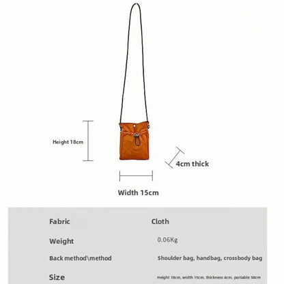 1× Nylon Crossbody Bag Soft Mini Phone Wallet Multifunctional Canvas Square Shoulder Bag Messenger Bag for Outdoor Hiking Travel