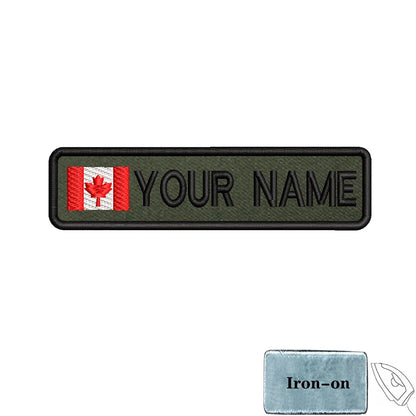 1PC 10cmX2.5cm Custom Name Flag Patch Badge Iron On Hook Loop Army green Netherlands Germany Russia France Belgium Italy Spain