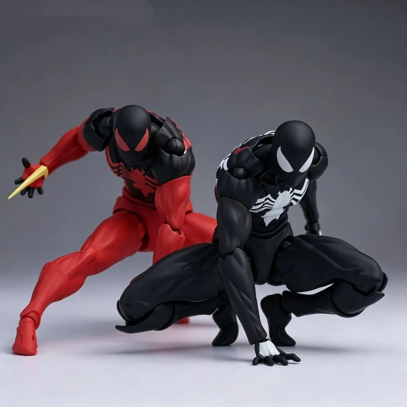 16cm MESS TOYS 1/12 Spider-Man Venom Symbiote Kaine Parker Scarlet Spider Black & Red Suit Action Figure Anime Model Toy Gifts